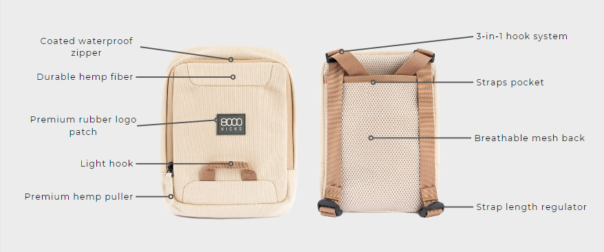 Front/Shoulder Bag - Beige / Green / Black